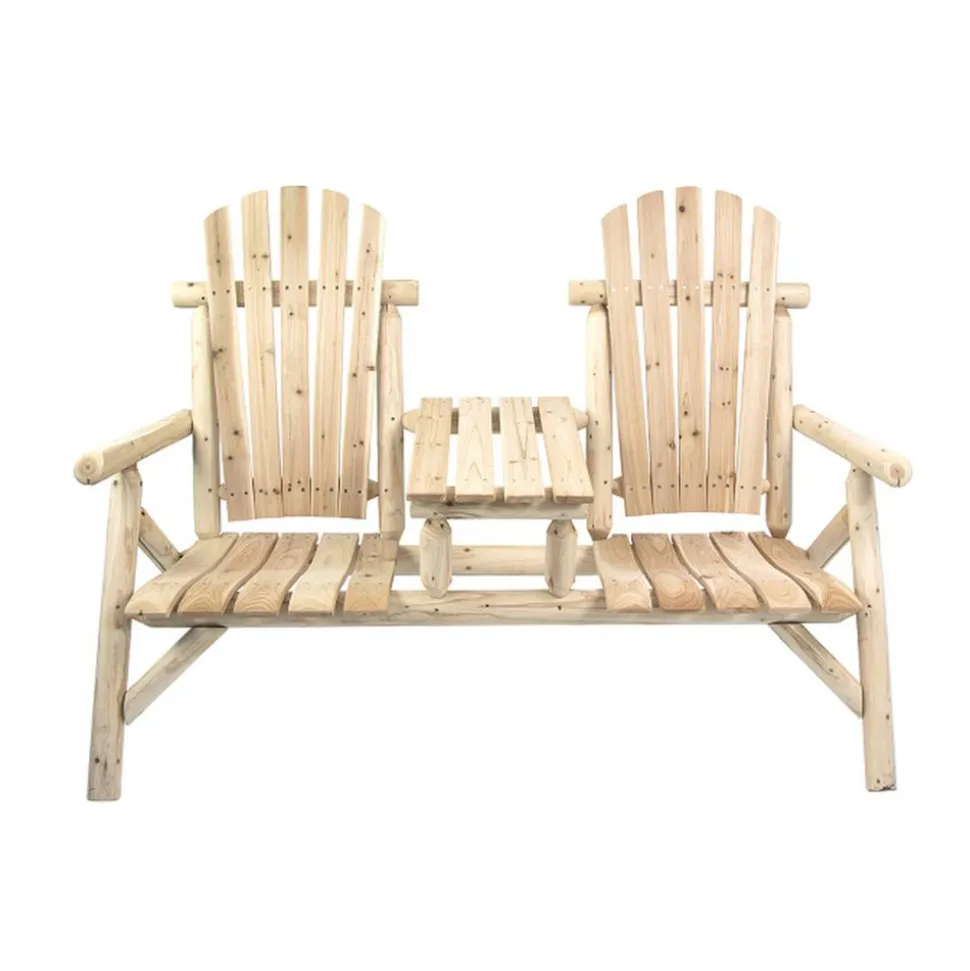 Gartenbank 'Timber' 2-Sitzer Holz hellbraun 155 x 104 x 83 cm