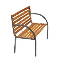 Gartenbank 'Agnes' 2-Sitzer Stahl braun 122 x 80 x 60 cm