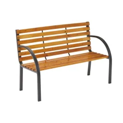 Gartenbank 'Agnes' 2-Sitzer Stahl braun 122 x 80 x 60 cm