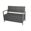 Gartenbank 'Ferrara' 2-Sitzer Aluminium schwarz/dunkelgrau 117 x 86 x 58 cm
