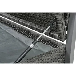 Gartenbank 'Ferrara' 2-Sitzer Aluminium schwarz/dunkelgrau 117 x 86 x 58 cm
