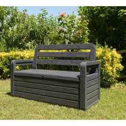 Gartenbank 'Foreverspring' 2-Sitzer Kunststoff anthrazit 132,5 x 89 x 58 cm