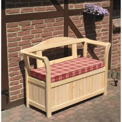 Gartenbank 2-Sitzer Holz hellbraun 130 x 93 x 50 cm
