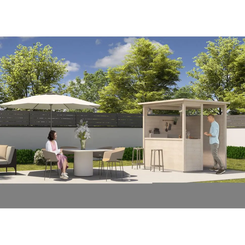 Gartenbar 'Safran' naturbelassen 230 x 207 x 182 cm