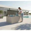 Gartenbox 'Alba' 380 l Kunststoff cremefarben 128 x 63 x 64 cm