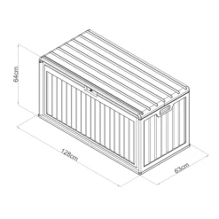 Gartenbox 'Alba' 380 l Kunststoff cremefarben 128 x 63 x 64 cm