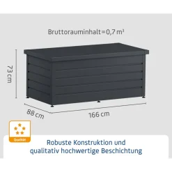 Gartenbox 'Euroline' Stahl/Metall 166 x 72,5 x 87,2 cm