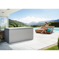 Gartenbox 'LoungeBox 200' Stahl grau 200 x 88,5 x 84 cm
