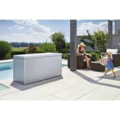 Gartenbox 'LoungeBox 160' Stahl silbern 160 x 83,5 x 70 cm