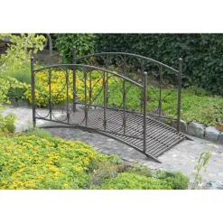 Gartenbrücke 'Taupo' Metall schwarzbraun 81,5 x 94,5 x 120,5 cm