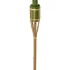 Gartenfackel Bambus 120 cm mit 4 verschieden farbigen Ölbehältern