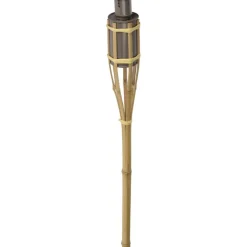 Gartenfackel Bambus 120 cm mit 4 verschieden farbigen Ölbehältern