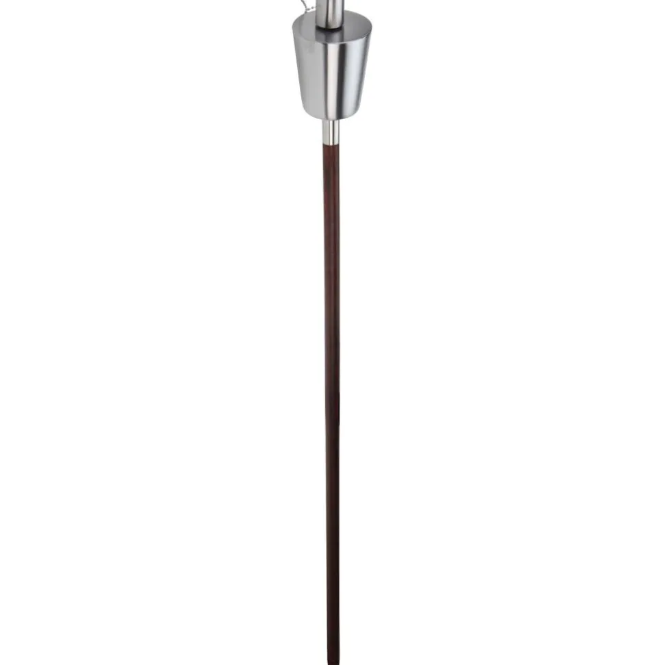 Gartenfackel Edelstahl silber 110 cm mit Holzstab