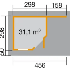 Gartenhaus '213 A+' 445 x 298 cm, rot