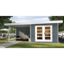 Gartenhaus '126 B+' grau, 590 x 301 cm
