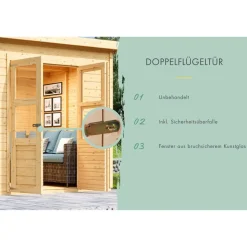 Gartenhaus 'Agil' Fichtenholz naturbelassen 212 x 219 x 214 cm