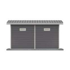 Gartenhaus 'Ausführung L' WPC mit Flachdach anthrazit 100 % FSC®-zertifiziert