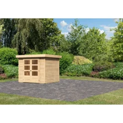 Gartenhaus 'Blitz' Fichtenholz naturbelassen 242 x 211 x 217 cm
