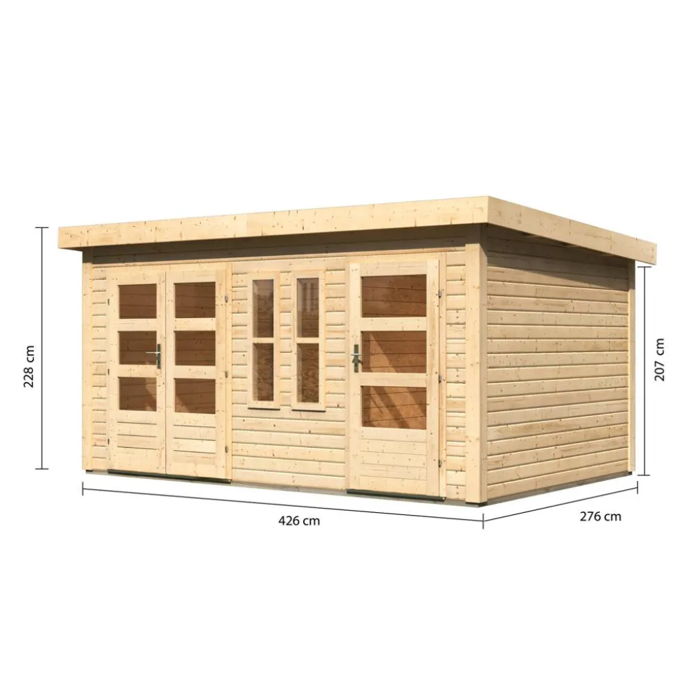 Gartenhaus 'Flehingen 2' 426 x 276 x 228 cm naturfarben