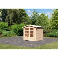 Gartenhaus 'Gramberg 2' Fichtenholz naturbelassen 201 x 186 x 186 cm