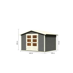 Gartenhaus 'Gramberg 4' Fichtenholz terragrau 209 x 246 x 246 cm