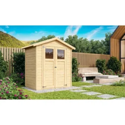 Gartenhaus 'Kolle 1' Fichtenholz naturbelassen 180 x 123 x 222 cm