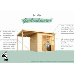 Gartenhaus 'Kolle 0' Fichtenholz naturbelassen ECO standard 180 x 93 x 222 cm
