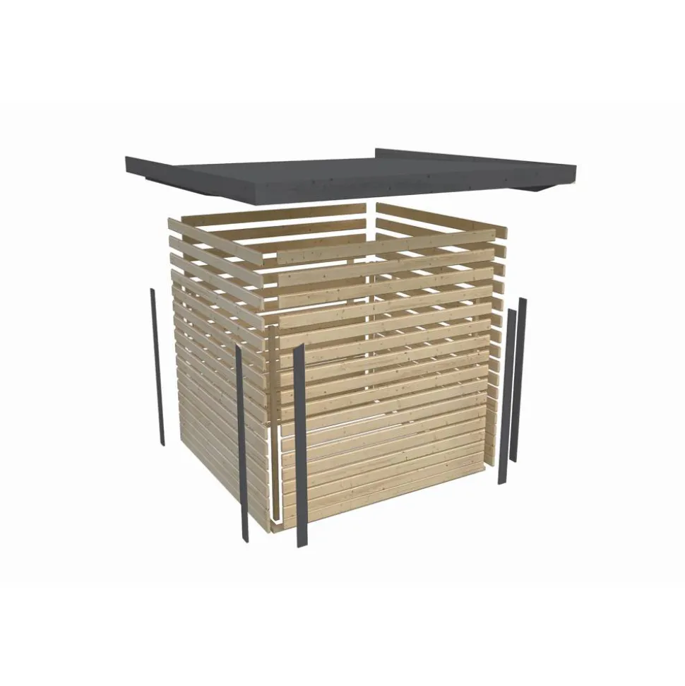 Gartenhaus 'Komet 3 C' Fichtenholz anthrazit / anthrazit 238,5 x 209 x 213,5 cm