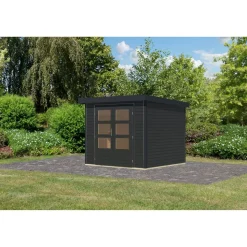Gartenhaus 'Komet 3 C' Fichtenholz anthrazit / anthrazit 238,5 x 209 x 213,5 cm