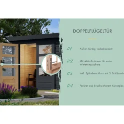 Gartenhaus 'Komet 3 C' Fichtenholz anthrazit / anthrazit 238,5 x 209 x 213,5 cm