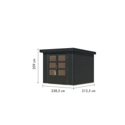 Gartenhaus 'Komet 3 C' Fichtenholz anthrazit / anthrazit 238,5 x 209 x 213,5 cm
