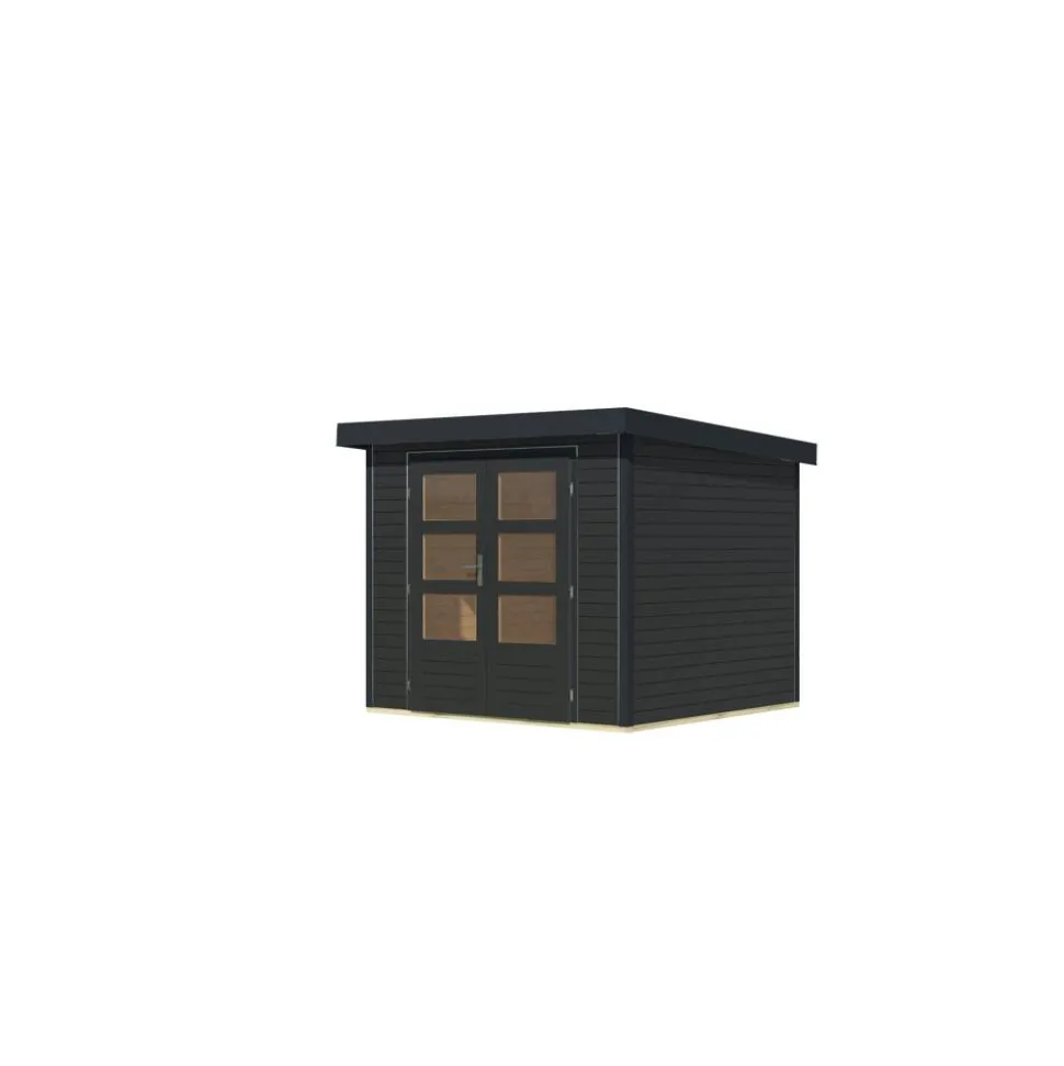 Gartenhaus 'Komet 3 C' Fichtenholz anthrazit / anthrazit 238,5 x 209 x 213,5 cm