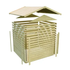 Gartenhaus 'Mylau 3' mit Anbaudach 480 x 244 x 242 cm naturfarben