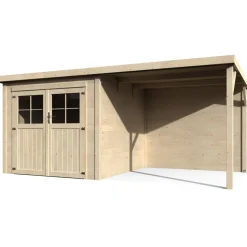 Gartenhaus 'Paradis Contact' Fichtenholz naturbelassen 477 x 202 x 256 cm