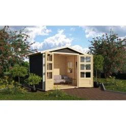 Gartenhaus 'Schierke 3' terragrau 246 x 186 x 209 cm