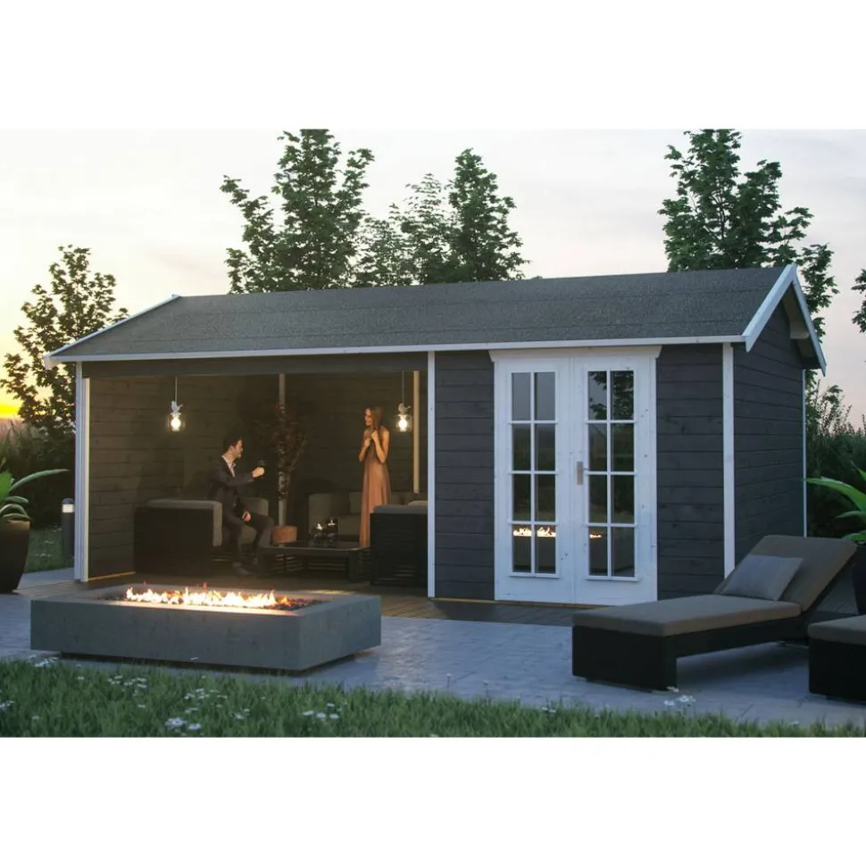 Gartenhaus 'Tilburg' 613 x 380 cm schiefergrau
