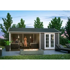 Gartenhaus 'Tilburg' 613 x 380 cm schiefergrau