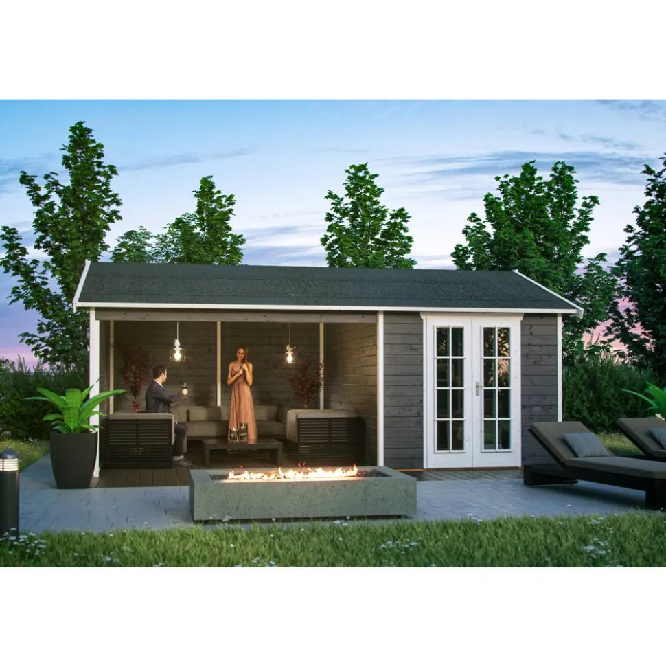 Gartenhaus 'Tilburg' 613 x 380 cm schiefergrau