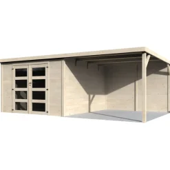 Gartenhaus 'Délices Contact' Fichtenholz naturbelassen 593 x 204 x 333 cm
