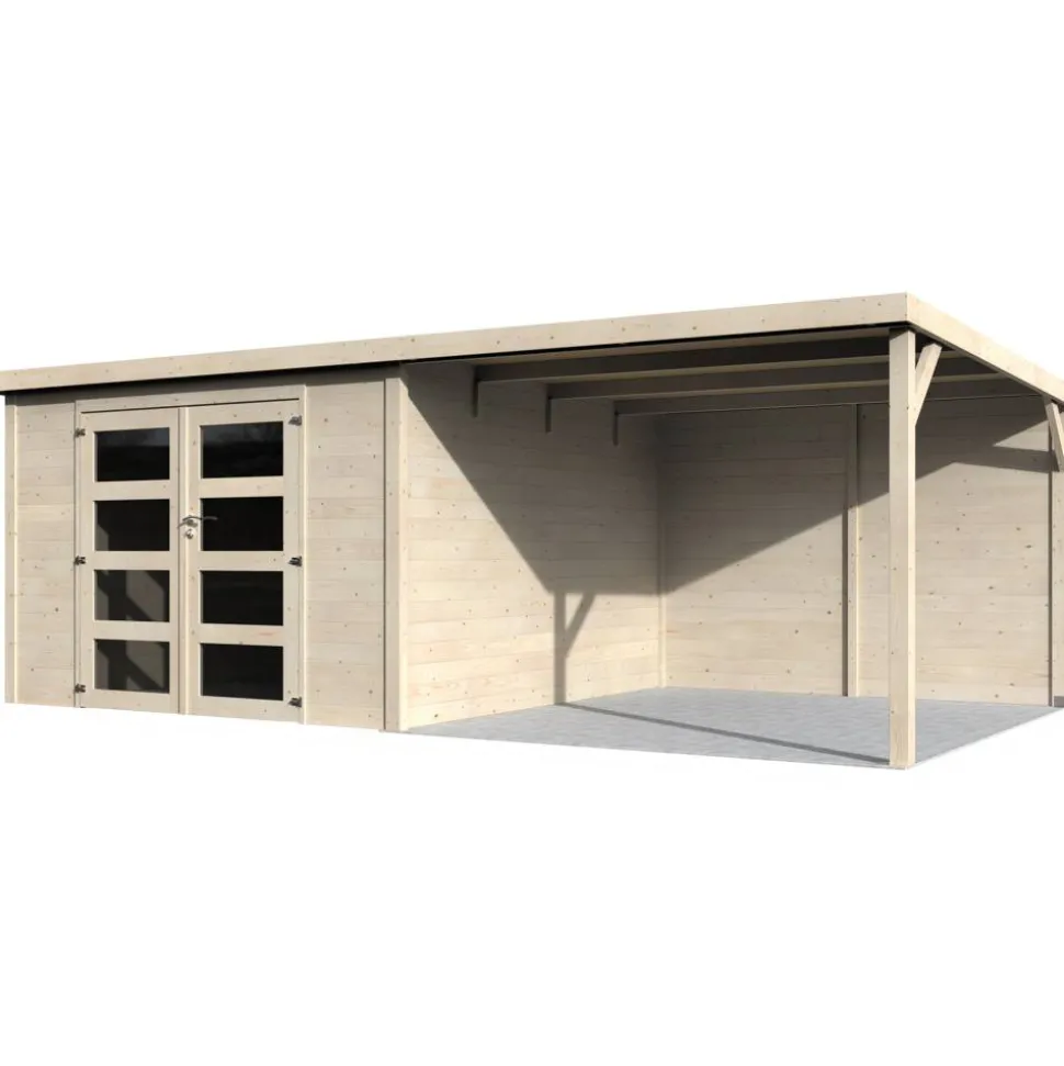 Gartenhaus 'Délices Contact' Fichtenholz naturbelassen 593 x 204 x 333 cm