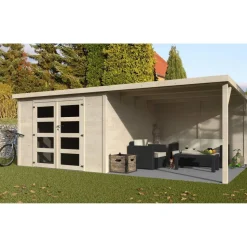 Gartenhaus 'Délices Contact' Fichtenholz naturbelassen 593 x 204 x 333 cm