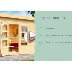Gartenhaus'Koberg 8' naturbelassen 330 x 238 x 330 cm