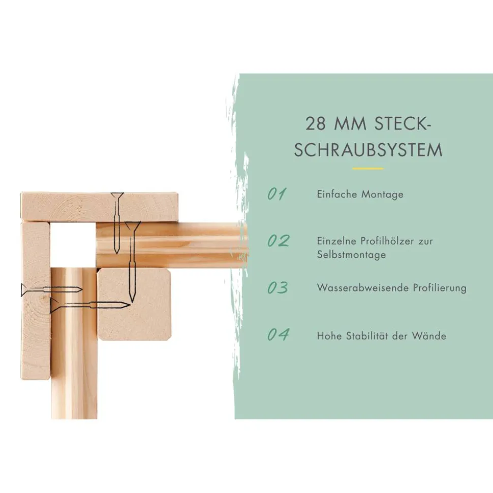 Gartenhaus'Koberg 8' naturbelassen 330 x 238 x 330 cm