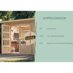 Gartenhaus-Set 'Blitz' Fichtenholz naturbelassen 462 x 211 x 217 cm