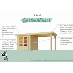 Gartenhaus-Set 'Mana' naturbelassen 272 x 209 x 282 cm