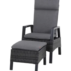 Gartenhocker 'Taranto' Aluminium blau/grau 54 x 40 x 50 cm