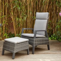 Gartenhocker 'Taranto' Aluminium blau/grau 54 x 40 x 50 cm