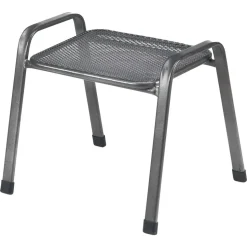Gartenhocker 'Toulouse' stapelbar Stahl grau 58 x 48 x 52 cm