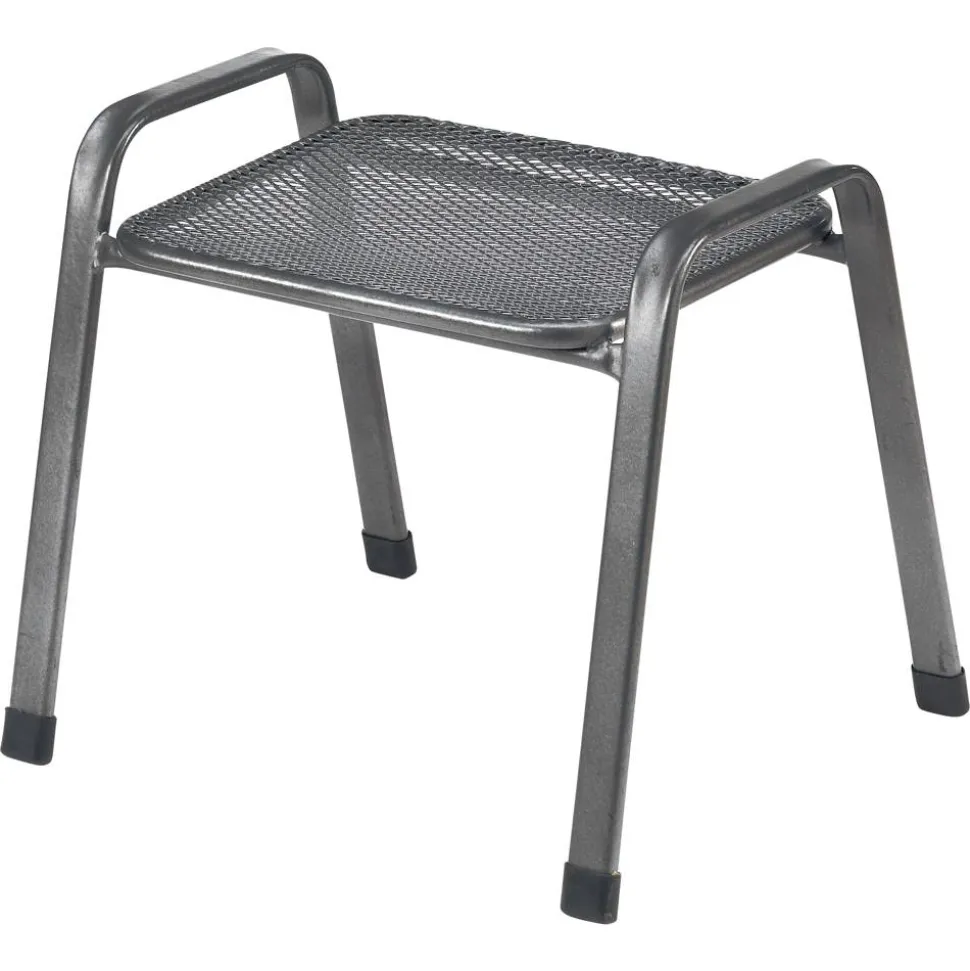 Gartenhocker 'Toulouse' stapelbar Stahl grau 58 x 48 x 52 cm