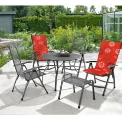 Gartenhocker 'Toulouse' stapelbar Stahl grau 58 x 48 x 52 cm
